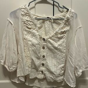 Free People White Lace Women's Top
